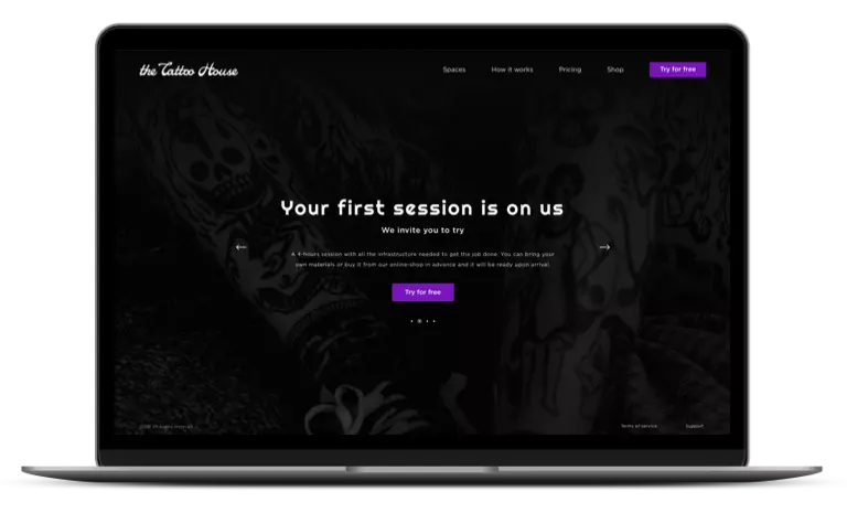 The Tattoo House web mockup