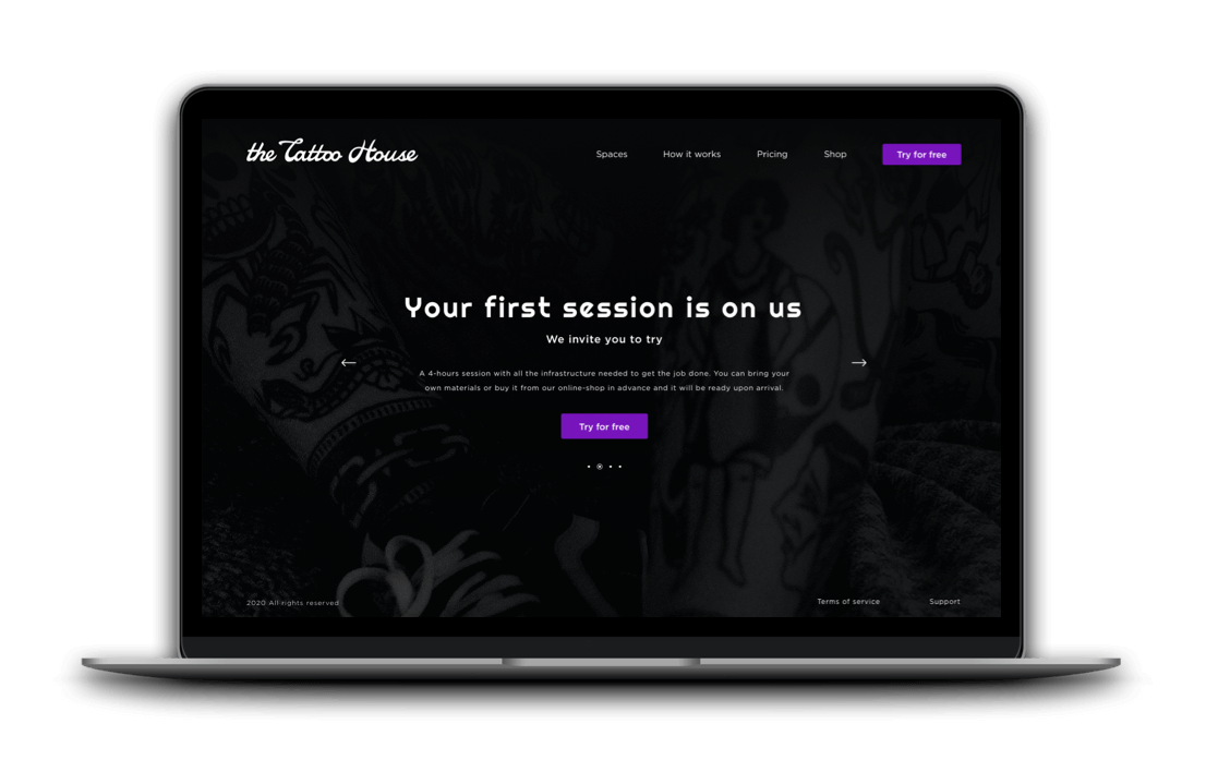 The Tattoo House web mockup