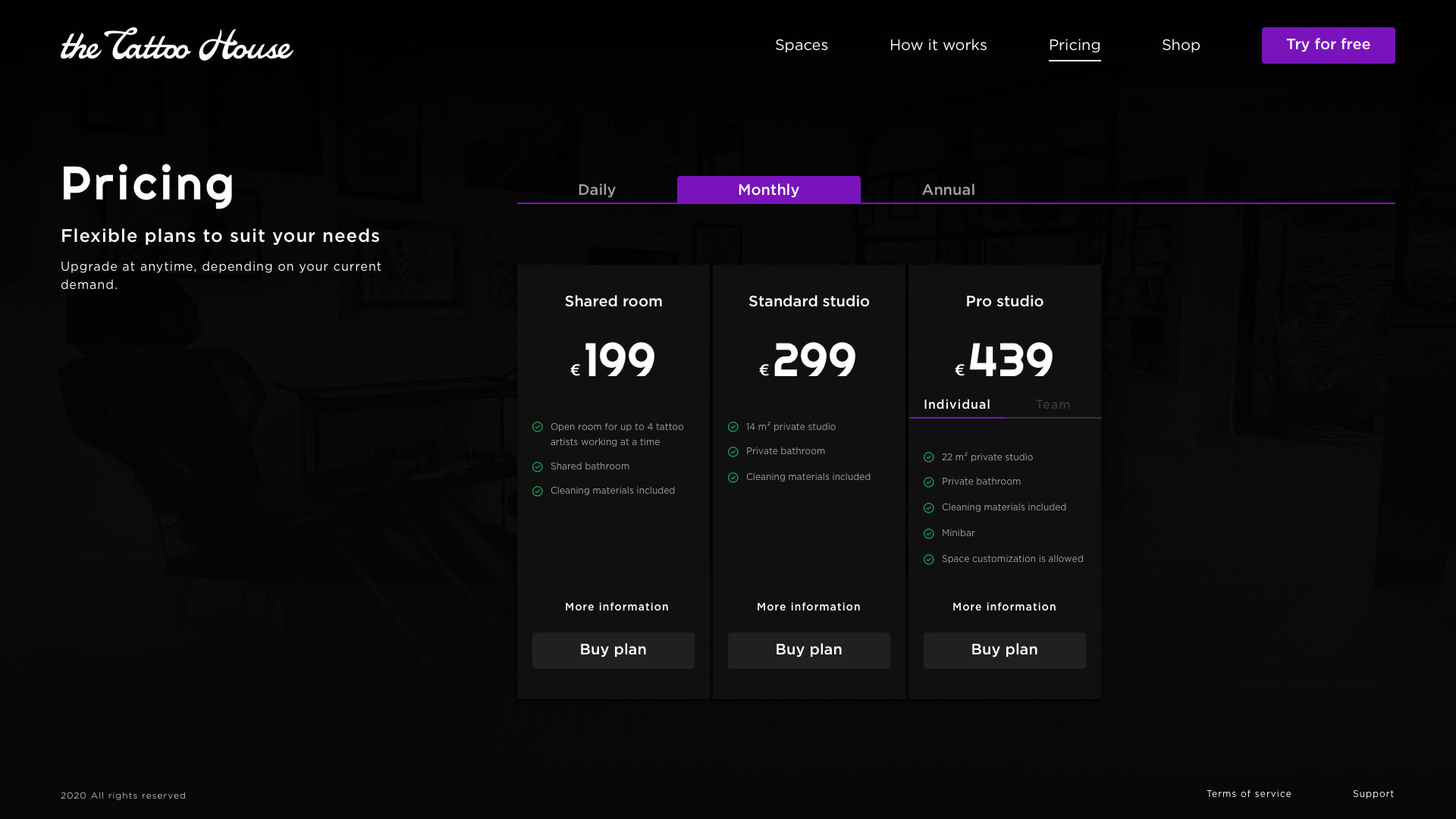 monthly prices